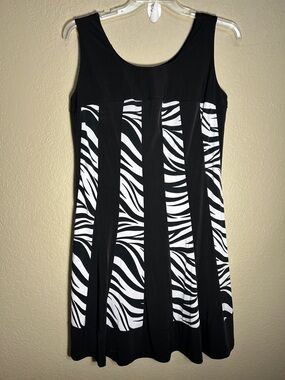 ENFOCUS Y2K  Vintage 90’s Stretch A Line Dress or Extra Long Top Zebra Print